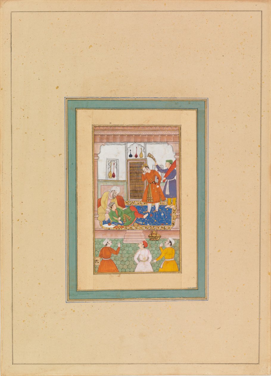 El Qazi de Hamadan y un joven de Unknown artist