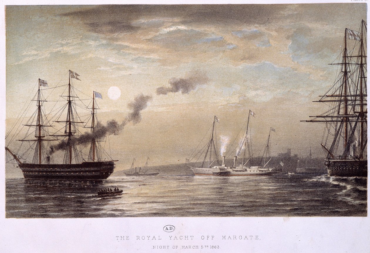 El Yate Real frente a Margate: Yate Real de Inglaterra, una noche de marzo de 1863 de Unknown artist