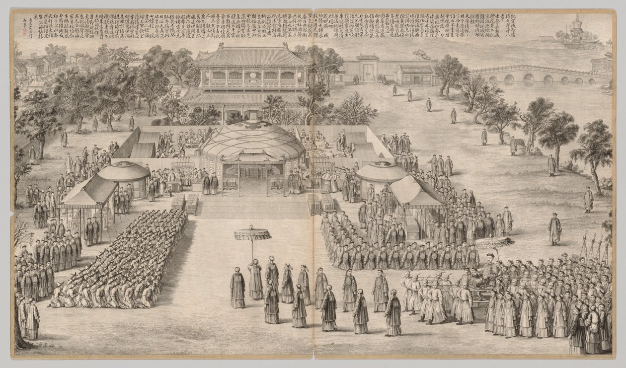 The Victory Banquet: from Battle Scenes of the Quelling of Rebellions in the Western Regions, with Imperial Poems de Unknown artist