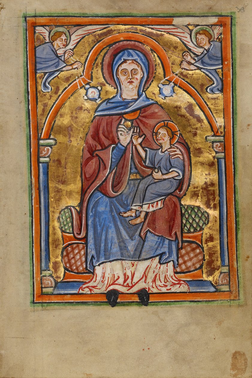 La Virgen y el Niño entronizados de Unknown artist