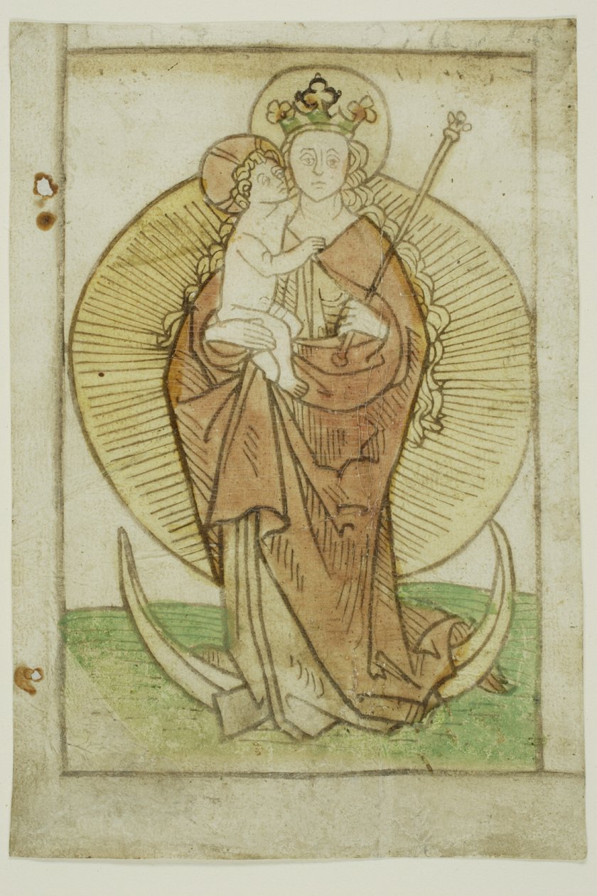 La Virgen y el Niño con corona y cetro sobre una media luna de Unknown artist