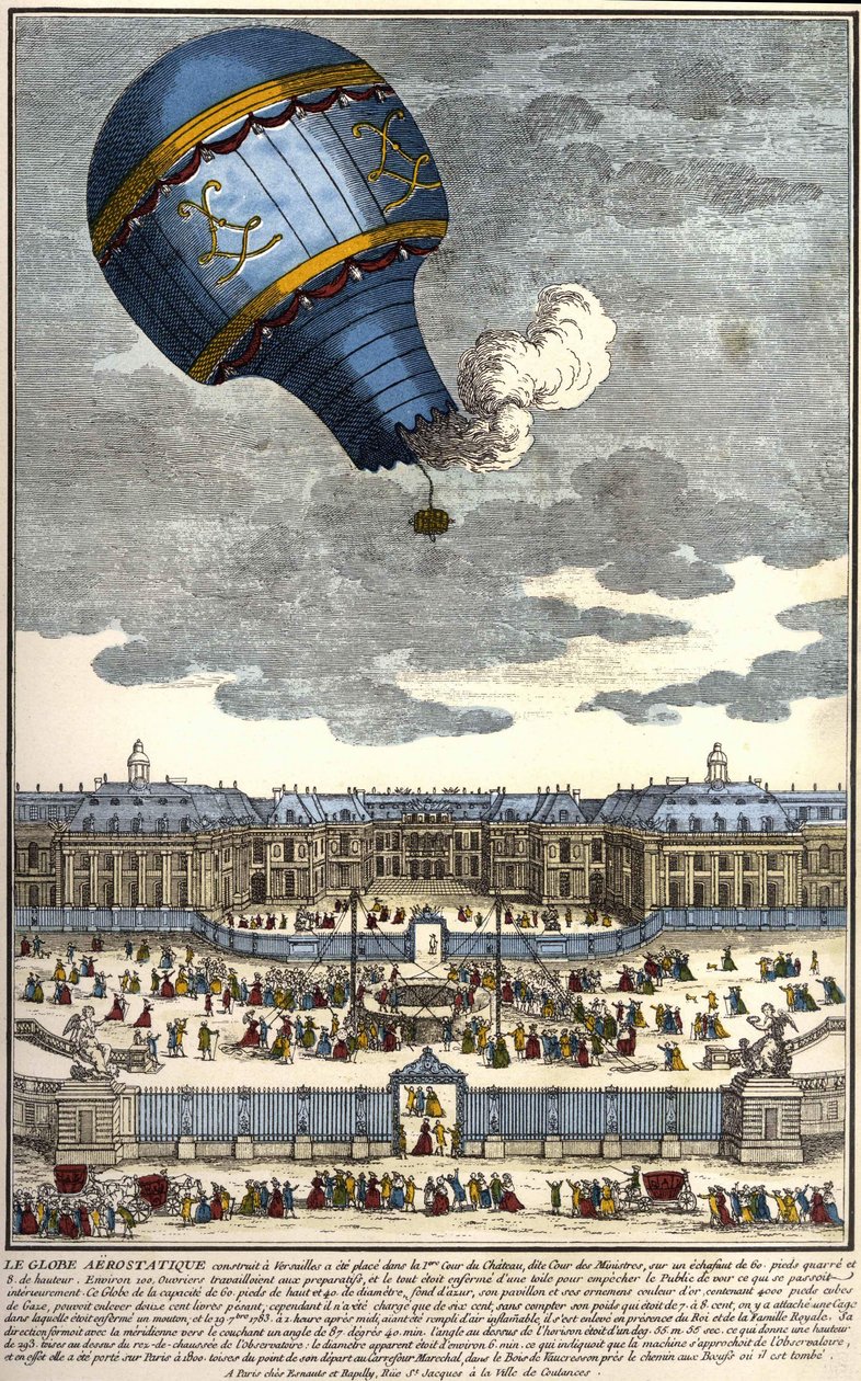 El globo aerostático construido en Versalles en 1783. de Unknown artist