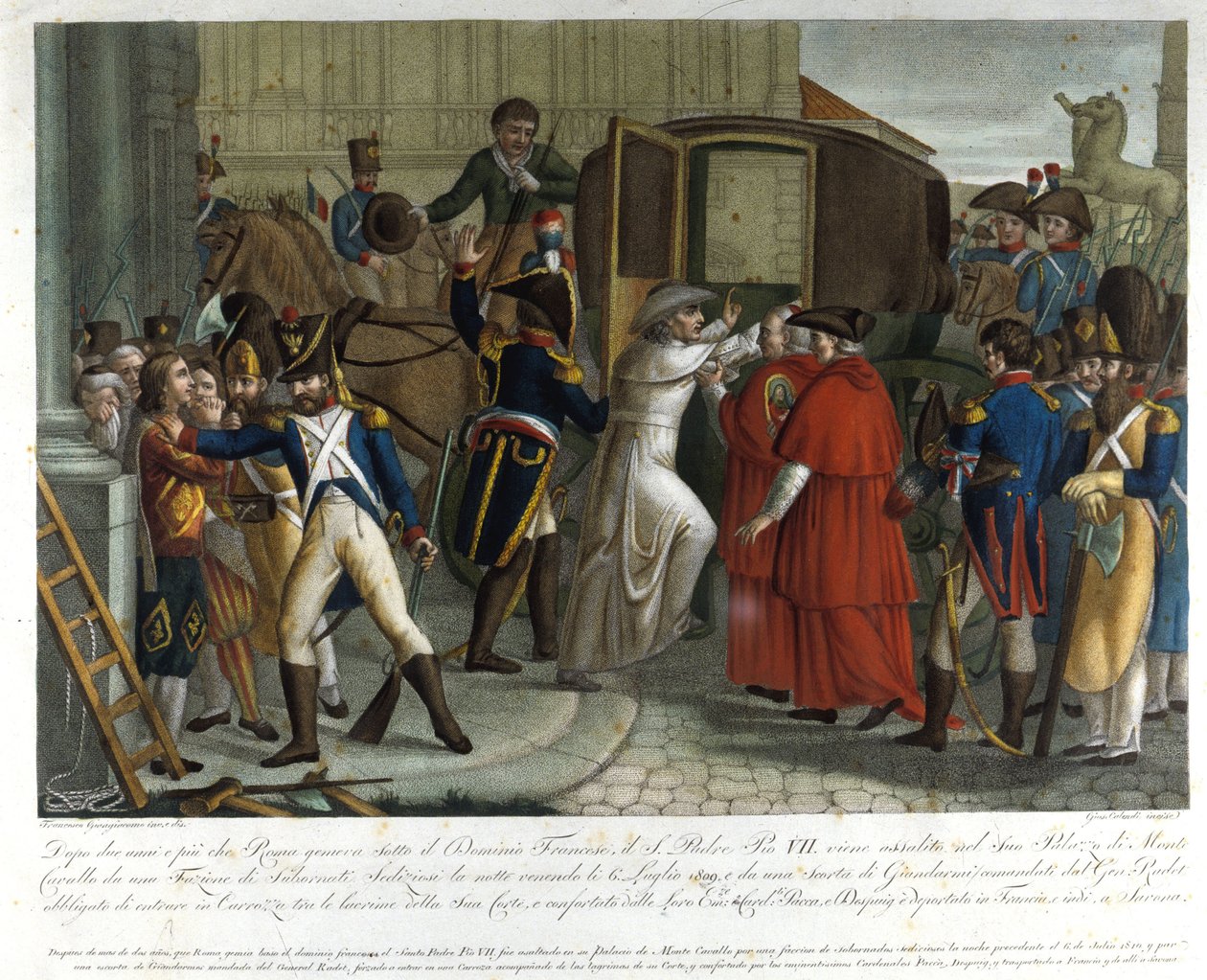 El arresto de Pío VII (1742-1823) en Savona en 1809. de Unknown artist