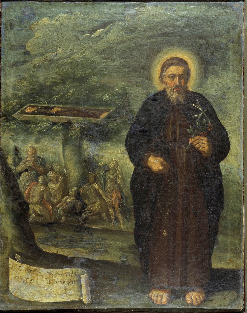 El beato Gerard Mecatti. Beato Gerard Mecatti. Retrato del hermano Gerard llamado Gerard Tenque fundador de la confraternidad hospitalaria de Jerusalén (los hospitales de San Juan) que se convirtió en la Orden de Malta. Pintura anónima de la escuela napoli de Unknown artist