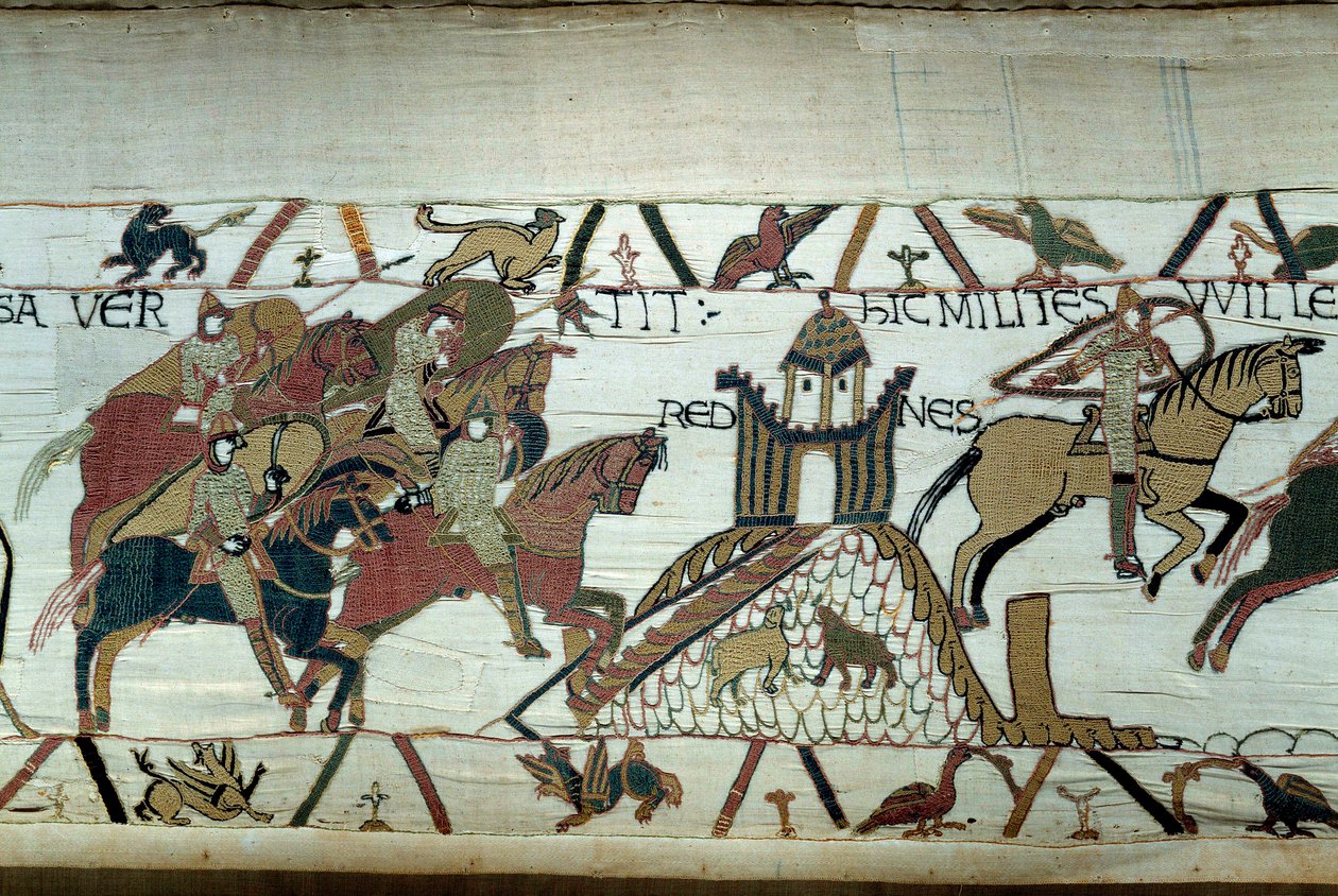 La conquista de Bretaña por el Duque de Normandía Guillermo el Conquistador (1027-1087): la captura de Rennes (detalle) de Unknown artist