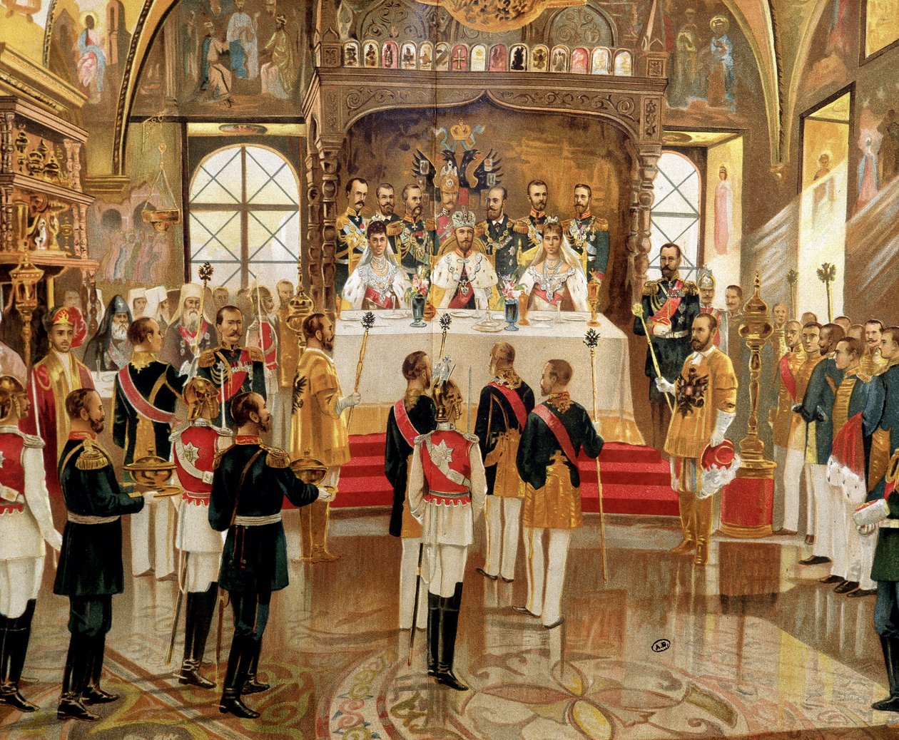 La coronación del Zar Nicolás II (1868-1918) en Moscú, Rusia de Unknown artist