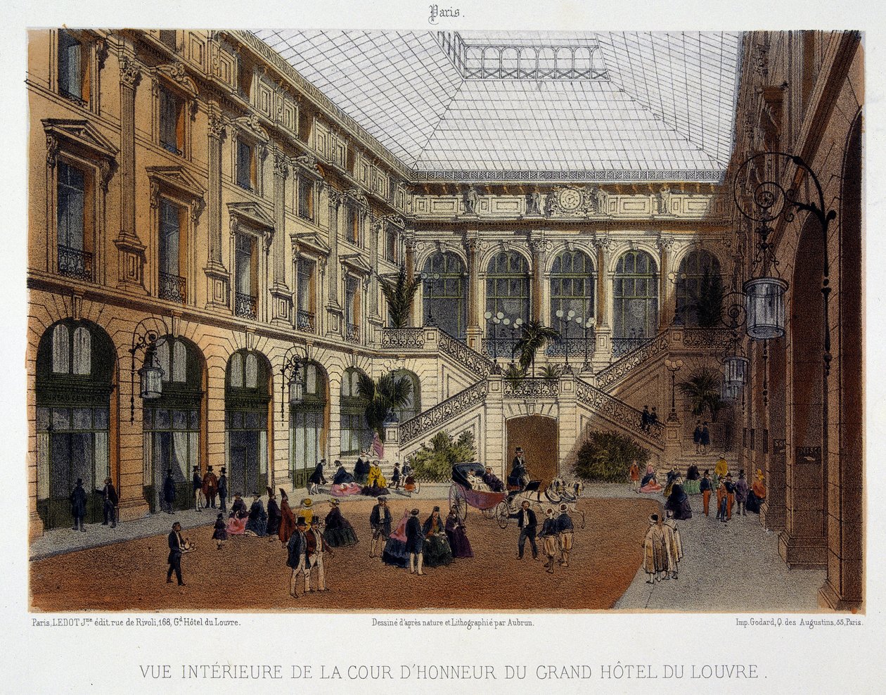 El patio de honor del Gran Hotel del Louvre de Unknown artist