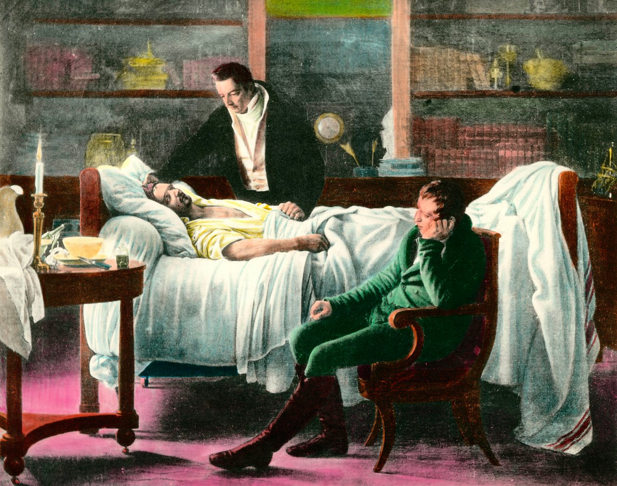 La muerte de François Xavier Bichat (1771-1802), médico francés. Ilustración del siglo XIX. Colección privada de Unknown artist