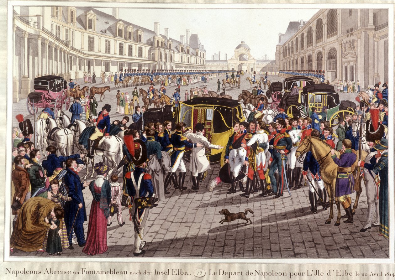 La partida de Napoleón hacia la Isla de Elba el 20 de abril de Unknown artist