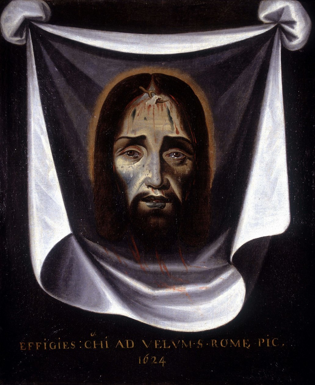 La efigie de Cristo pintada del lienzo conservado en la Iglesia de San Silvestre en Roma de Unknown artist