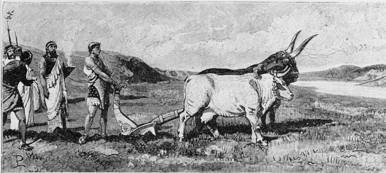 La fundación de Roma. Grabado del siglo XIX. de Unknown artist