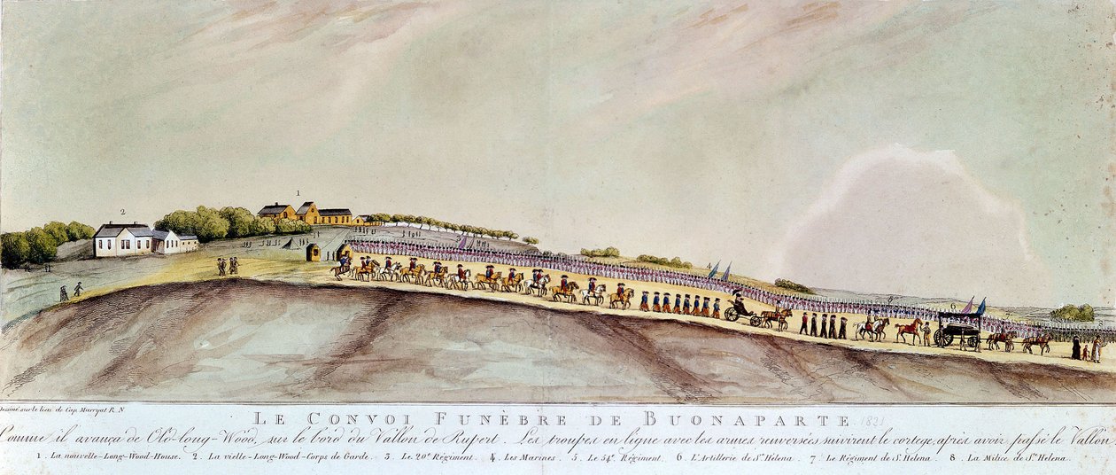 El convoy fúnebre de Bonaparte a Santa Helena, 1821 de Unknown artist