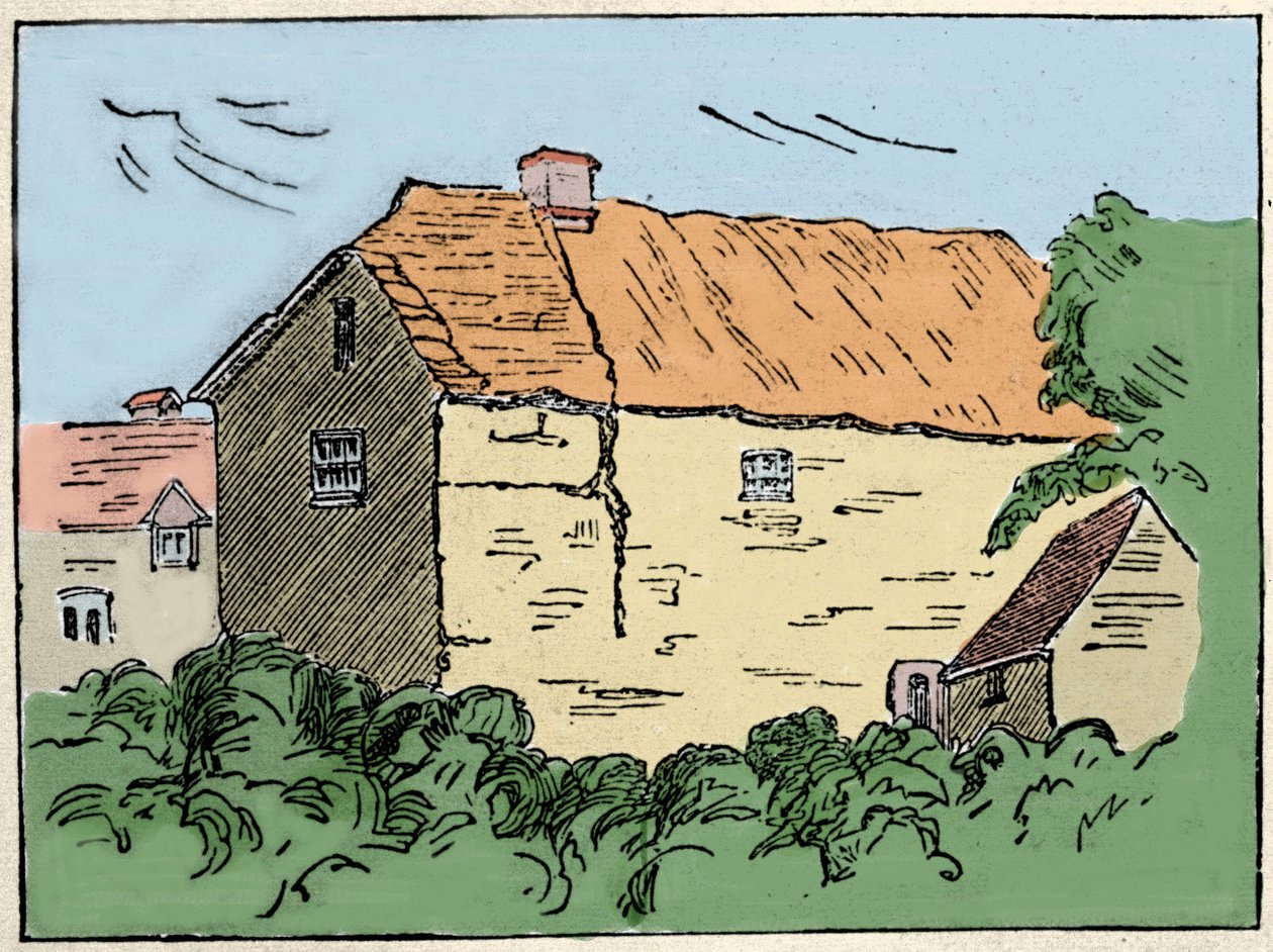 El hogar de Francis Drake (1540-1596), explorador y corsario británico en Crowndale cerca de Tavistock. Fue destruido en el siglo XIX. de Unknown artist