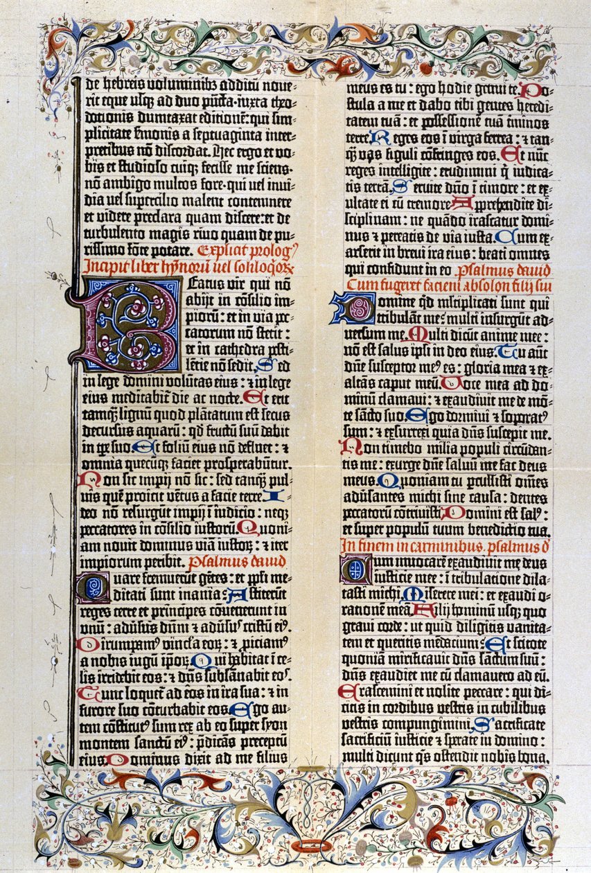 La Biblia latina de Gutenberg con 42 líneas - 1455. de Unknown artist