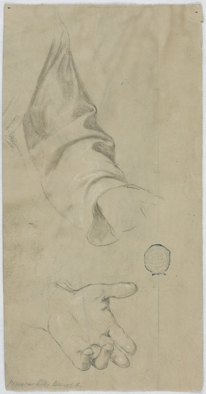 El brazo izquierdo de un monje y su mano izquierda de Unknown artist