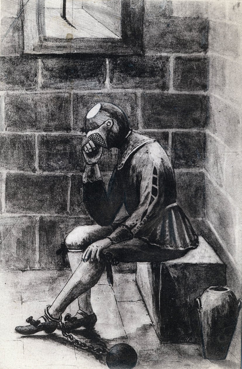 El hombre de la máscara de hierro, prisionero de estado internado en la prisión de la Isla Santa Margarita de Unknown artist