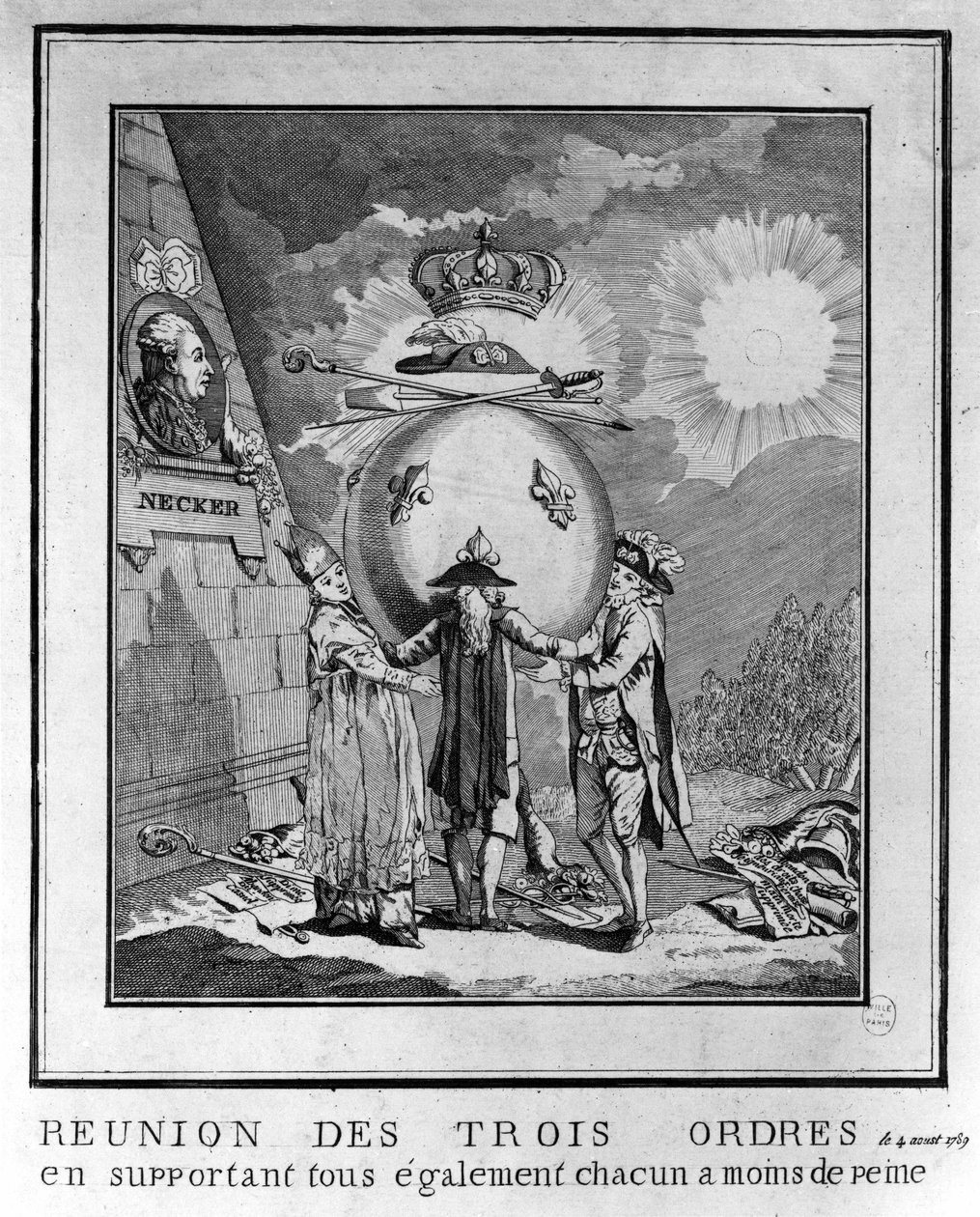 La reunión de los tres órdenes, 4 de agosto de Unknown artist