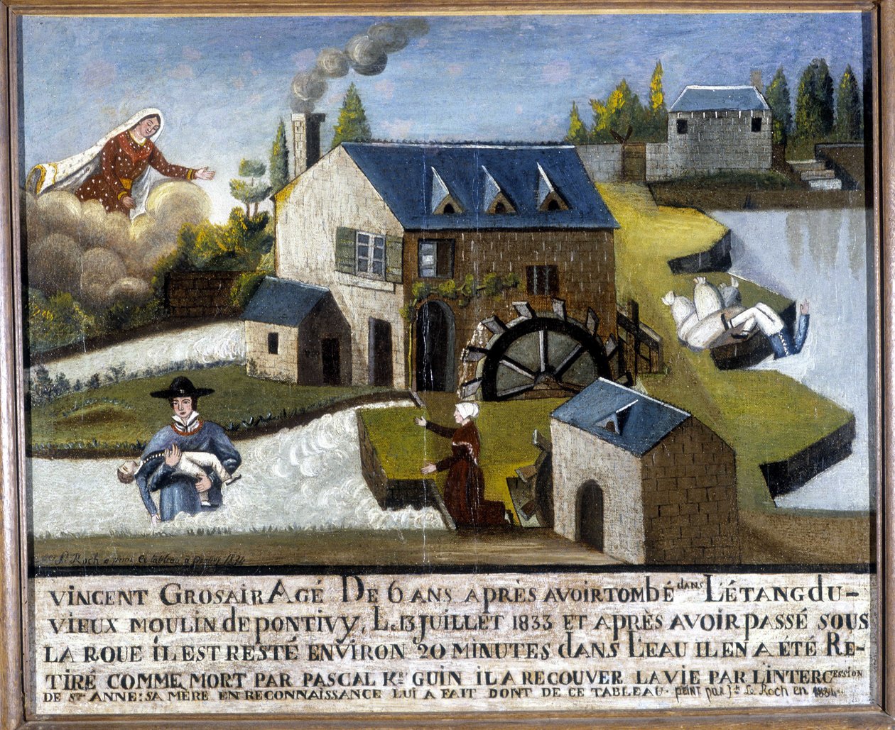 El milagro del niño Vincent Grosair, salvado de ahogarse por Santa Ana, 13 de julio de Unknown artist