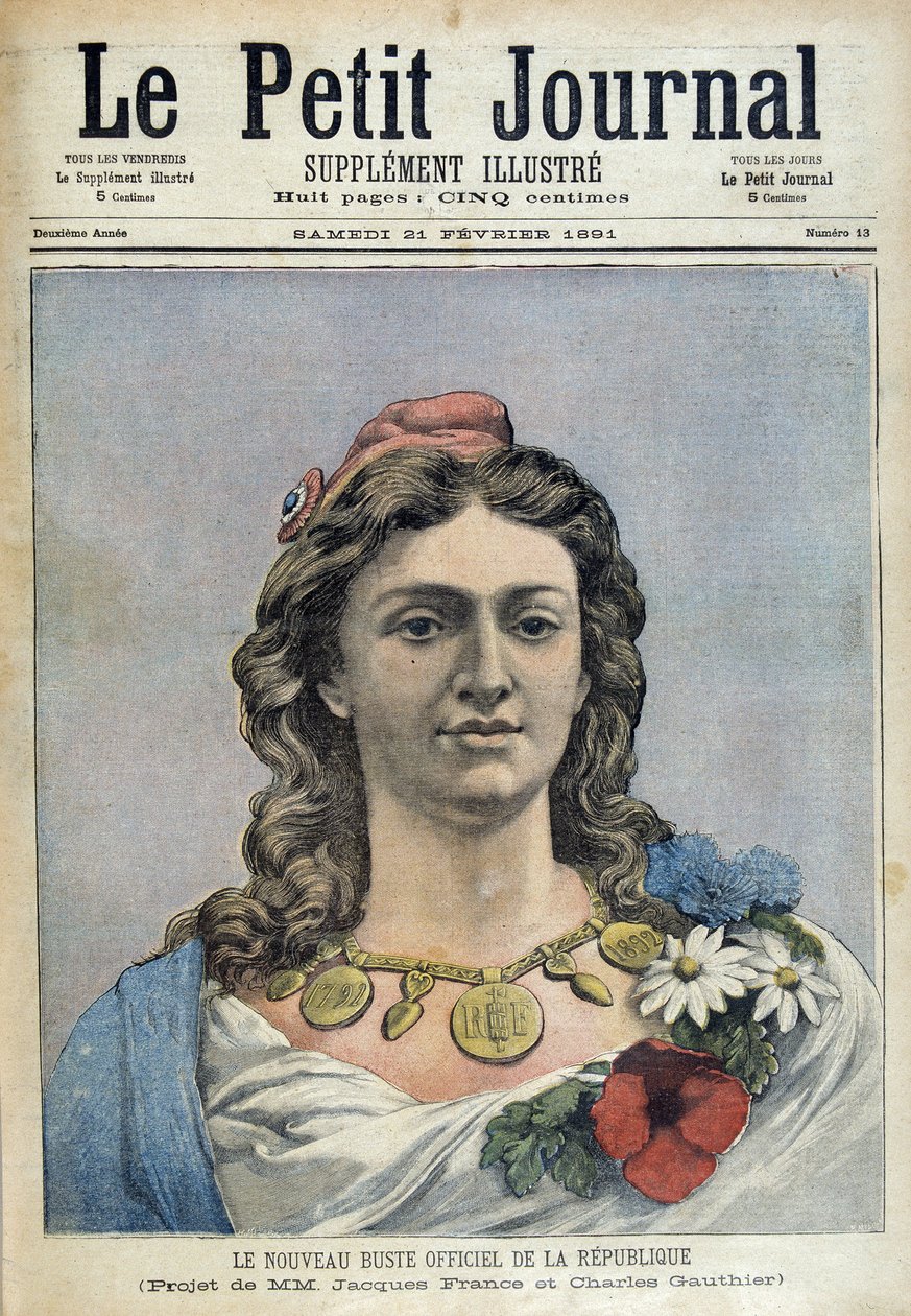 El nuevo busto oficial de la República (Marianne) - en “Le Petite Journal” del 21/02/1891 de Unknown artist