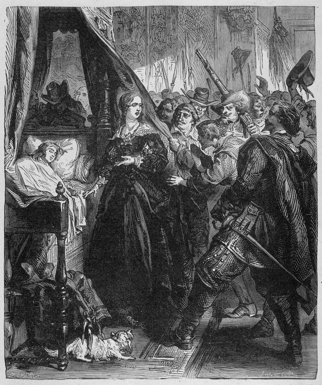 El pueblo (la Fronda) fue al Palacio Real y pidió ver al joven rey Alite (Luis XIV y Ana de Austria) de Unknown artist