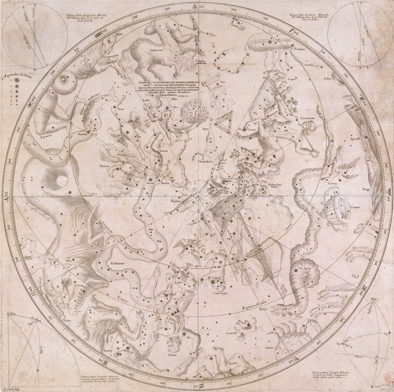 Las ascensiones rectas y declinaciones de las principales estrellas fijas en ambos hemisferios hasta el año 1678 de Unknown artist
