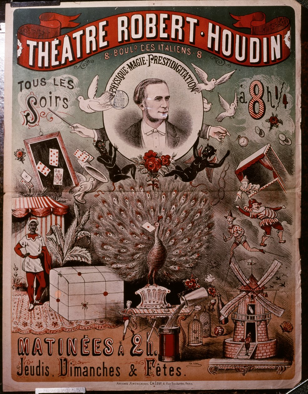 Cartel del teatro Robert Houdin, c.1860-75 (cartel) de Unknown artist