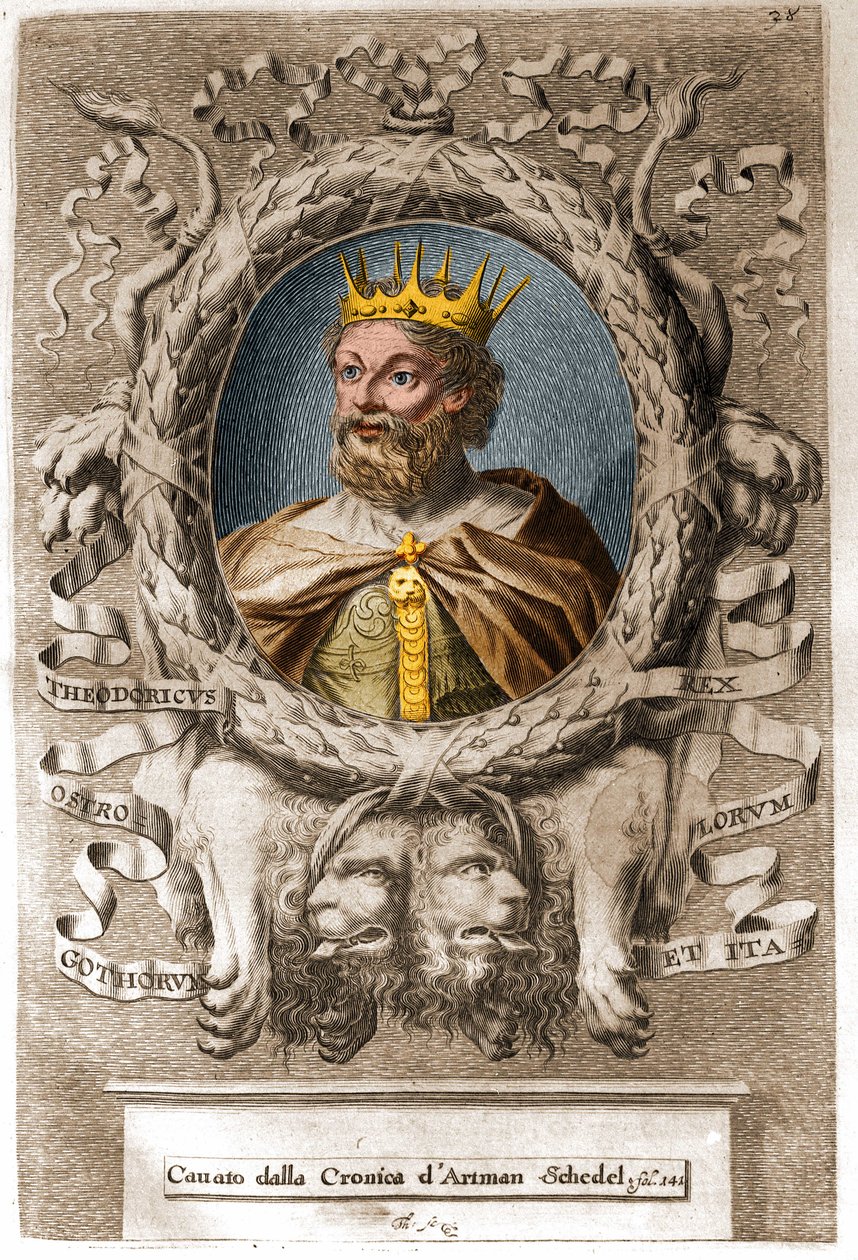 Teodorico I el Grande (v. 454-526), rey de los ostrogodos (474-526) y fundador del reino ostrogodo en Italia de Unknown artist