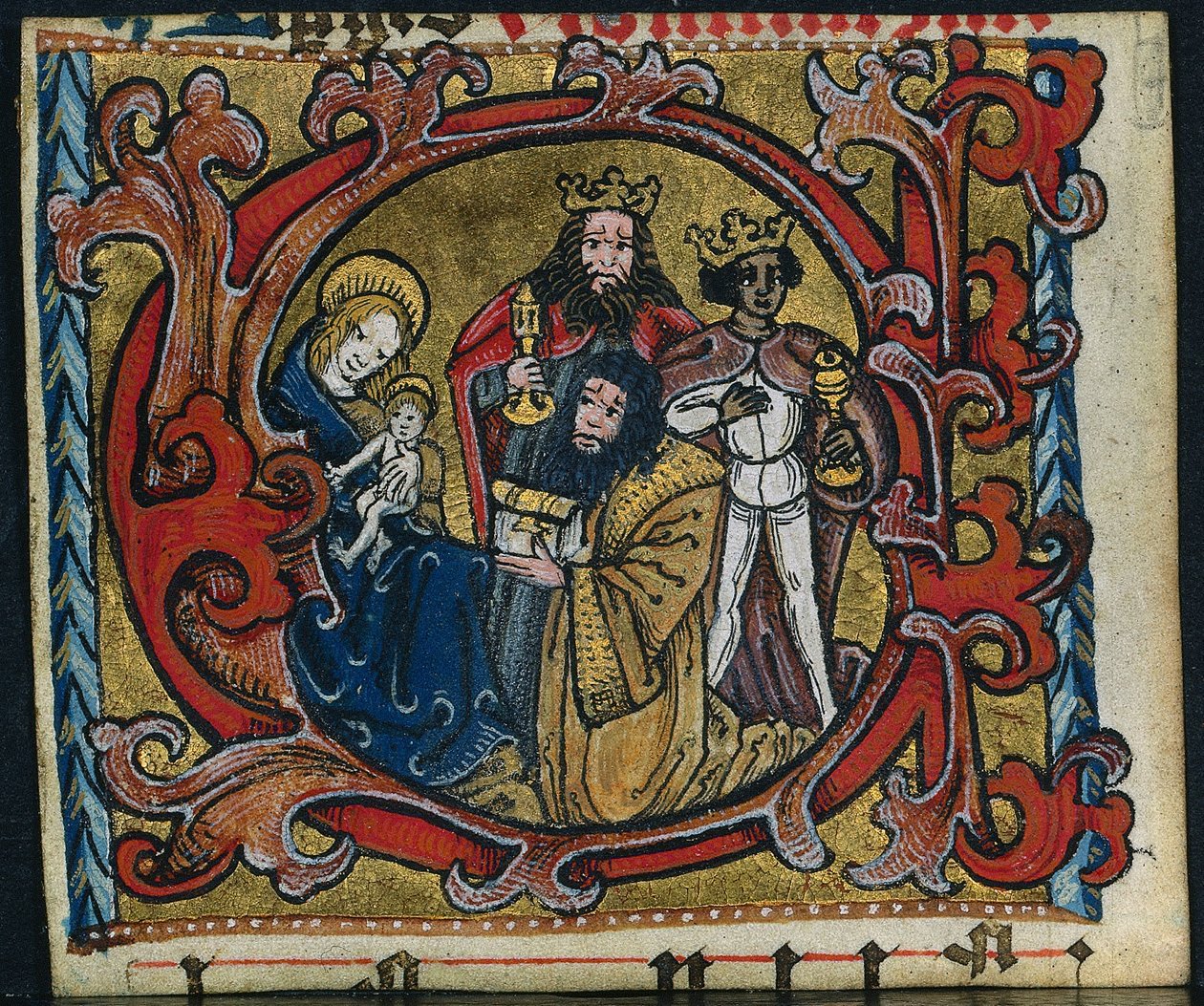 Three Cuttings from a Missal: Initial C with the Adoration of the Magi de Unknown artist