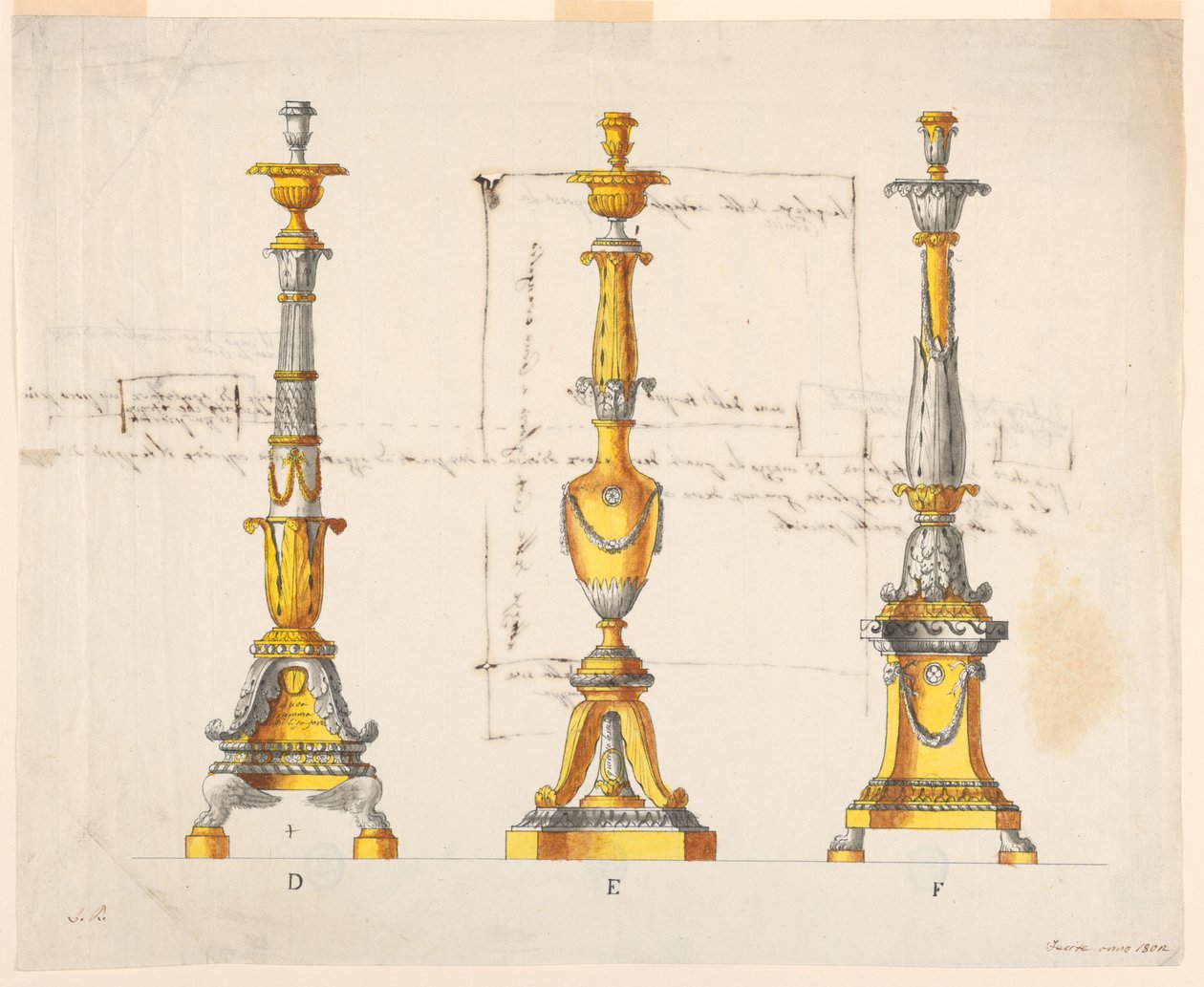 Tres Diseños para Candelabros de Unknown artist