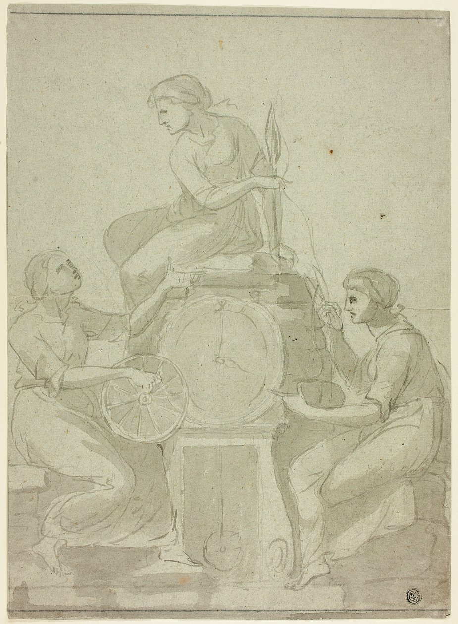 Las tres parcas (Diseño para reloj) de Unknown artist