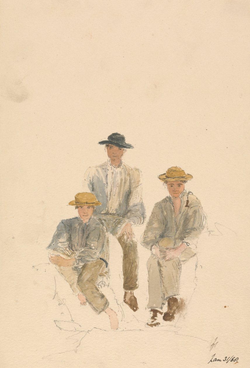 Tres hombres (31/ene/68) de Unknown artist