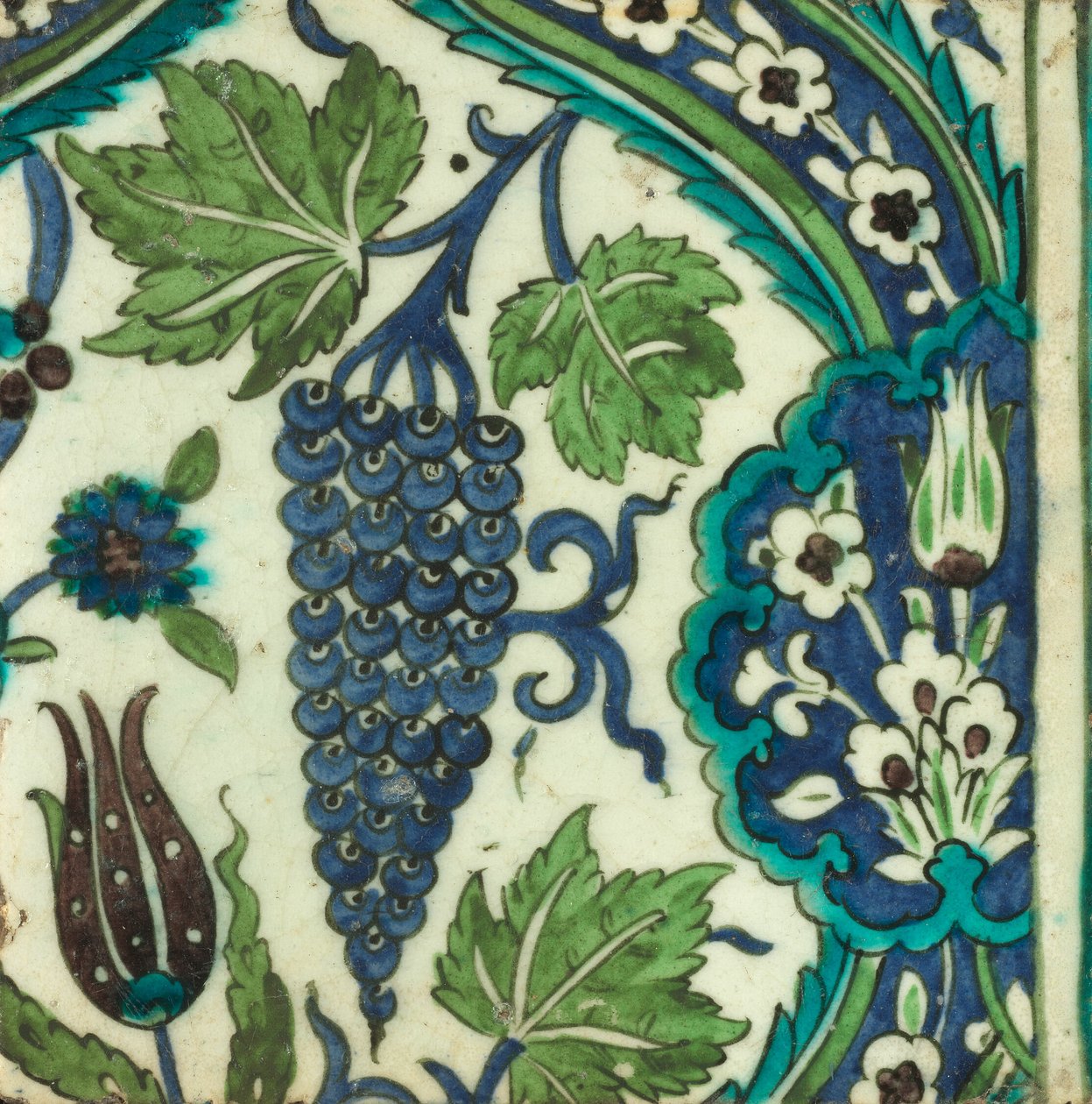 Azulejo con racimo de uvas de Unknown artist