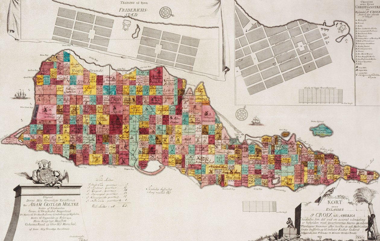 Tilforladelig Kort over Eglandet St. Croix udi America, Copenhague, 1754, 1754 de Unknown artist