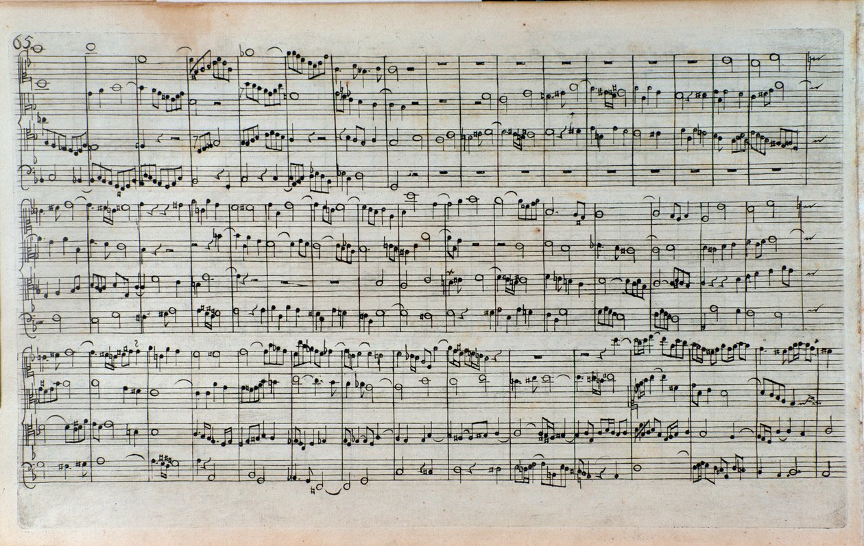 Portada de la partitura de El arte de la fuga, la última fuga incompleta, por Johann Sebastian Bach de Unknown artist