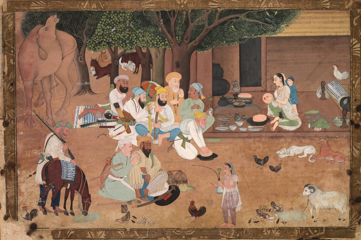 Traveling Warriors Stopping at a Farm de Unknown artist