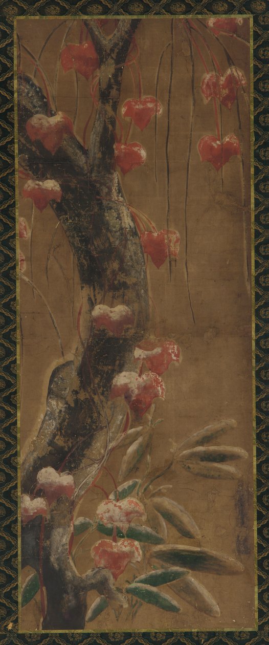 Árbol, vid otoñal y nieve de Unknown artist