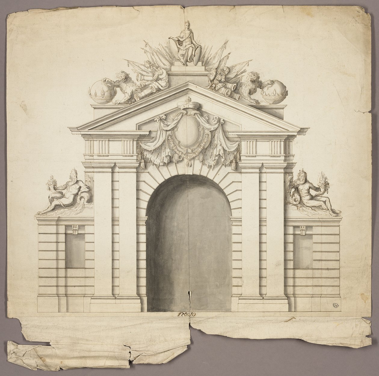 Arco de Triunfo con la Orden del Toisón de Oro en el centro de Unknown artist