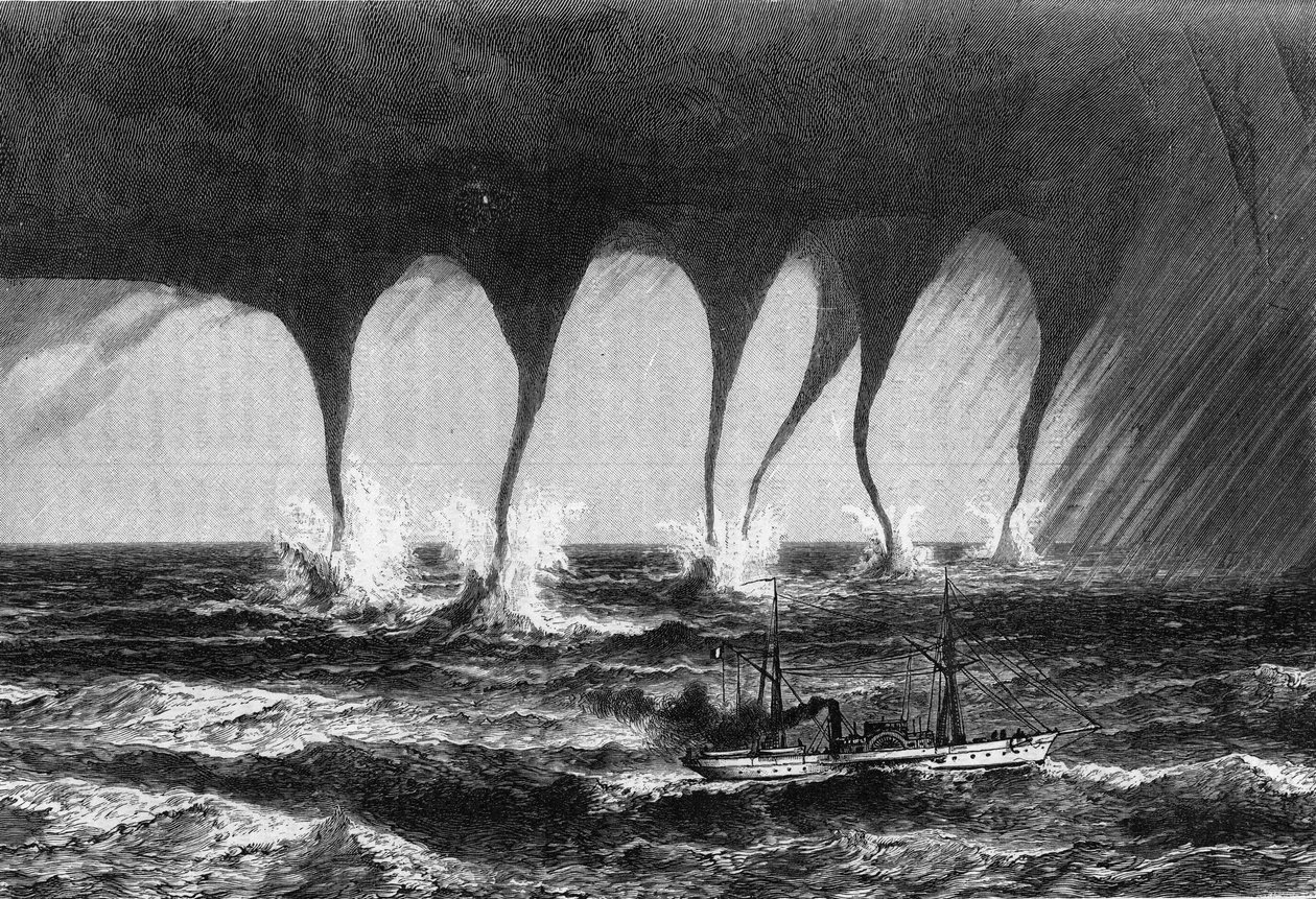 Trumbe observado en el mar por el Sr. Coffinieres de Nordeck. Grabado en “Le Journal de la jeunesse” de Unknown artist