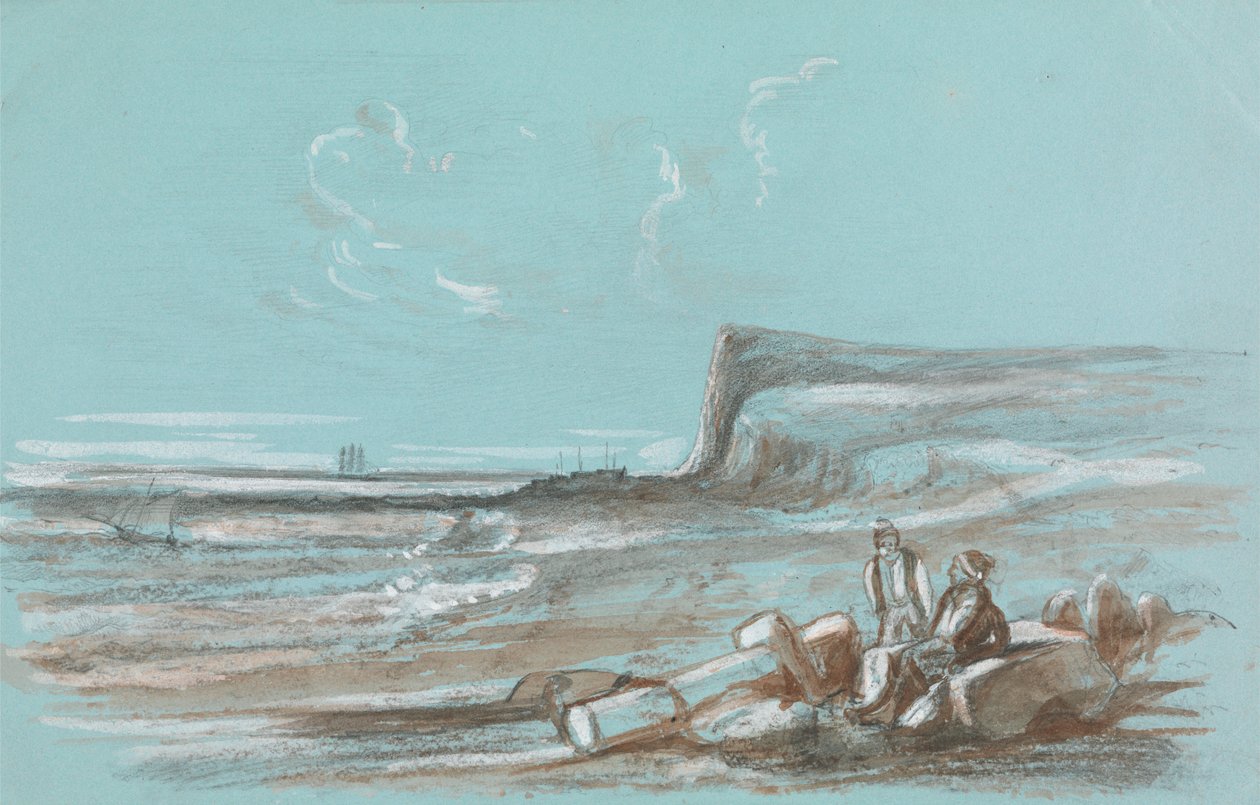 Dos pescadores en una playa de Unknown artist