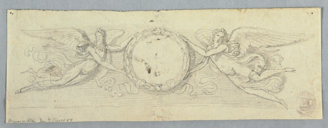 Dos Genios Alados con Corona de Laurel de Unknown artist