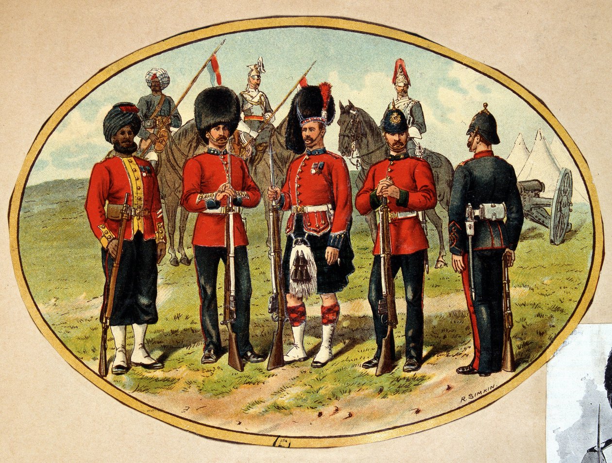 Tipos del Ejército Británico, c. 1890 de Unknown artist