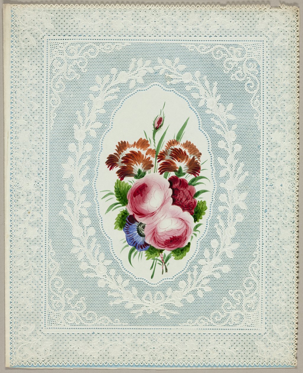 Valentín sin título (Flores sobre encaje) de Unknown artist