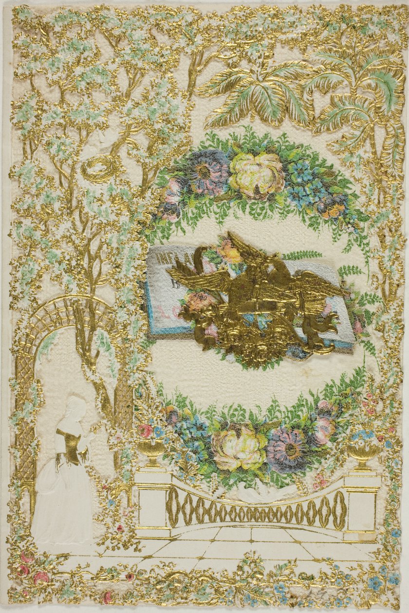 Valentín sin título (Mujer en el jardín) de Unknown artist