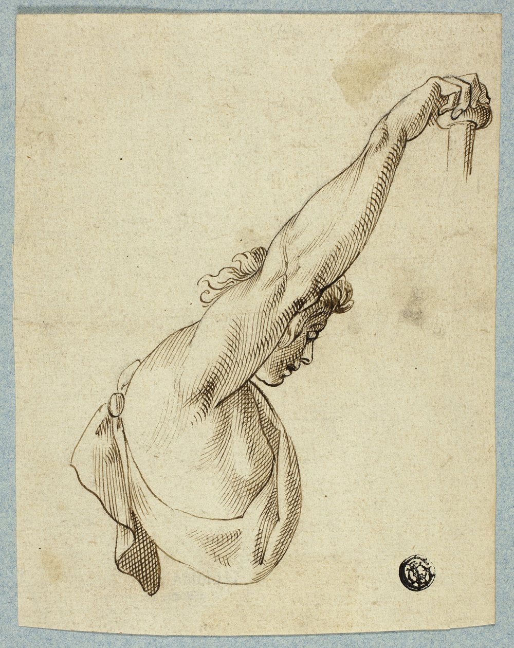 Torso superior con brazos levantados de Unknown artist