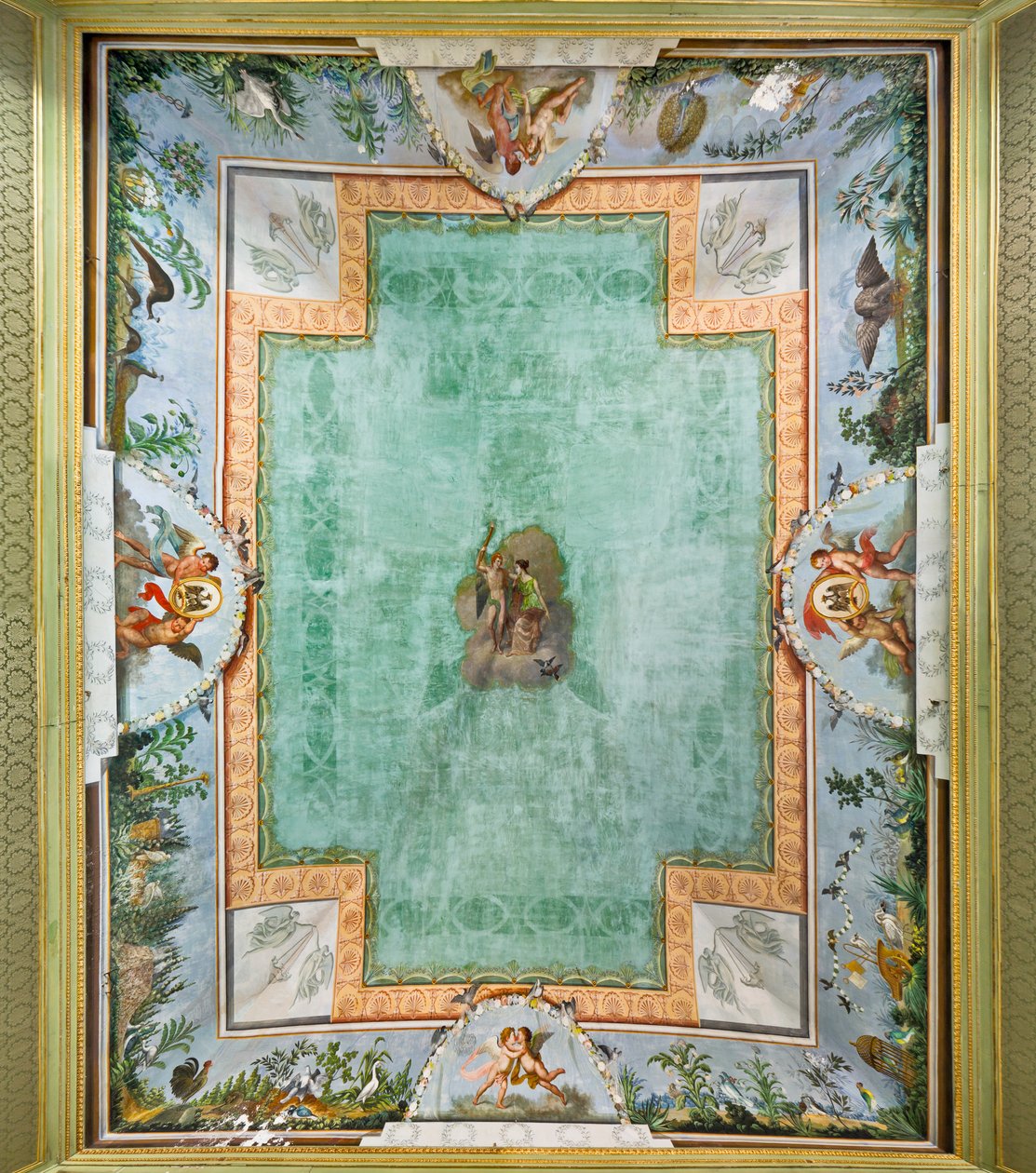 Bóveda de la sala de los pájaros (fresco) de Unknown artist