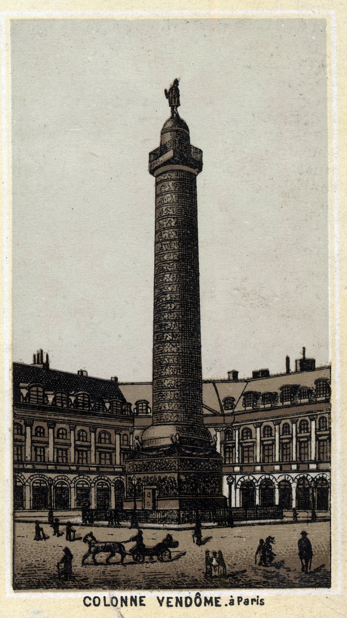 Columna Vendôme en la plaza del mismo nombre en París. Cromolitografía de finales del siglo XIX de Unknown artist