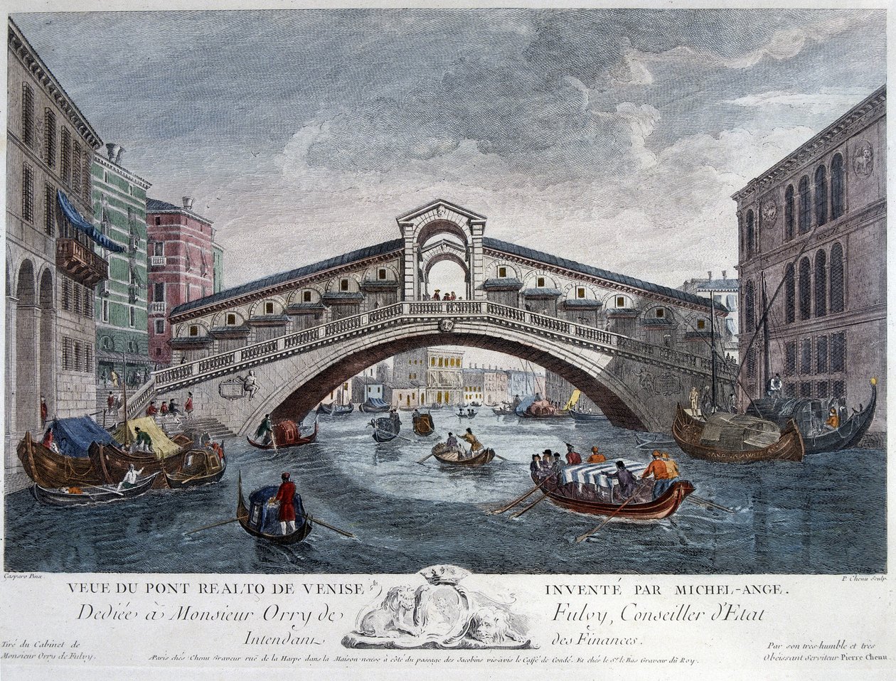 Venecia, vista del Puente de Rialto - Óptica de Unknown artist