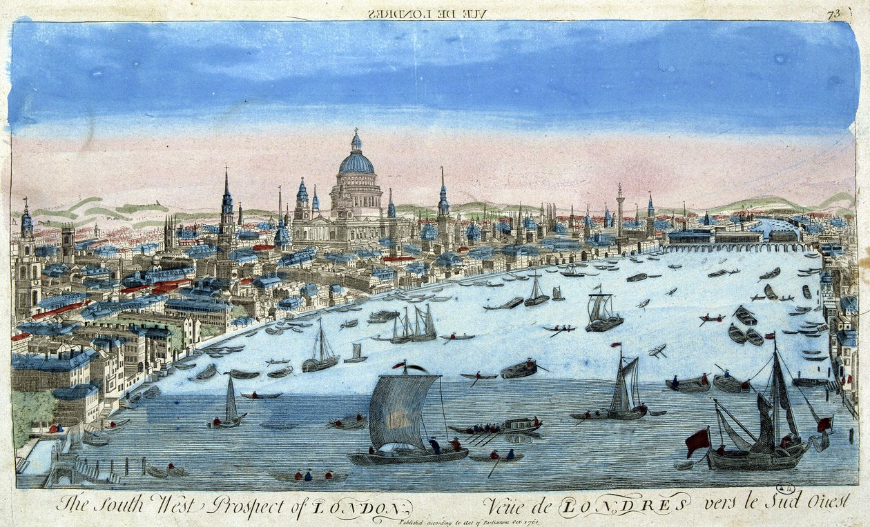 Vista de Londres y el Támesis, suroeste - vista óptica de Unknown artist