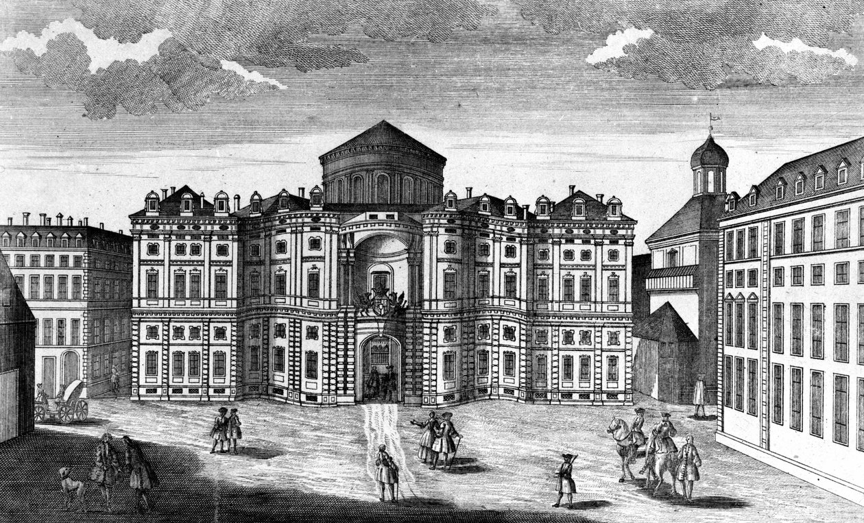 Vista del Palazzo Carignano (Palazzo Carignan) en Turín de Unknown artist