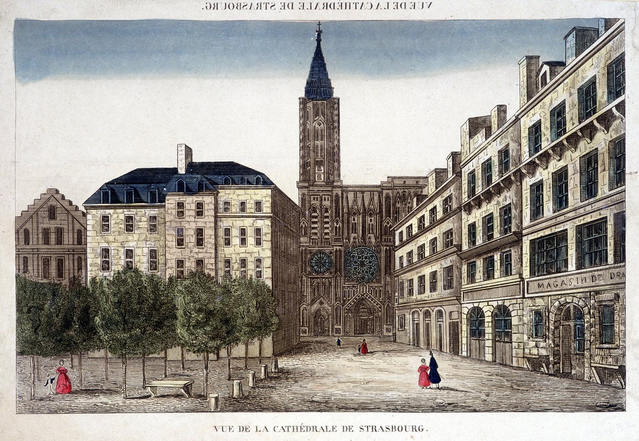 Vista de la Catedral de Estrasburgo en el siglo XVIII. de Unknown artist
